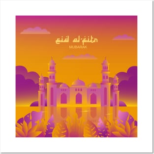 Eid Al-Fitr Mubarak Mosque Posters and Art